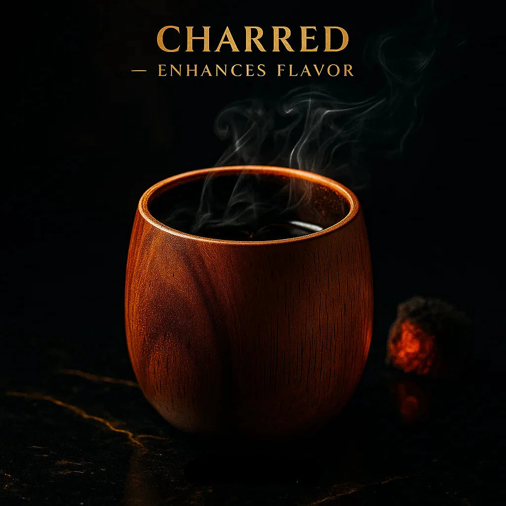 Wooden Whiskey & Bourbon Drinking Glass Tumbler Cup