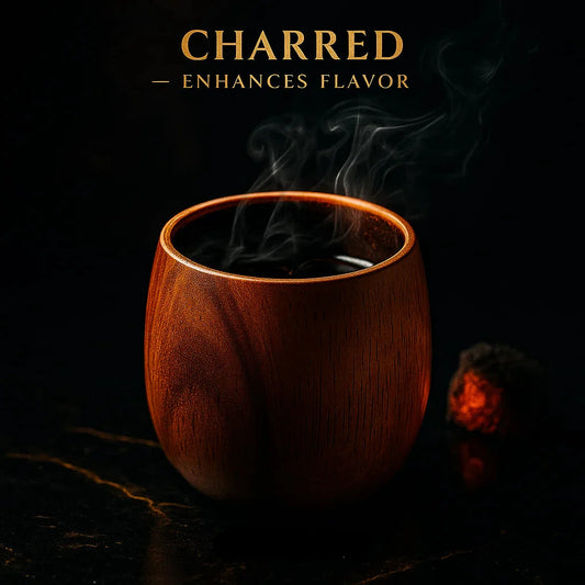 Wooden Whiskey & Bourbon Drinking Glass Tumbler Cup