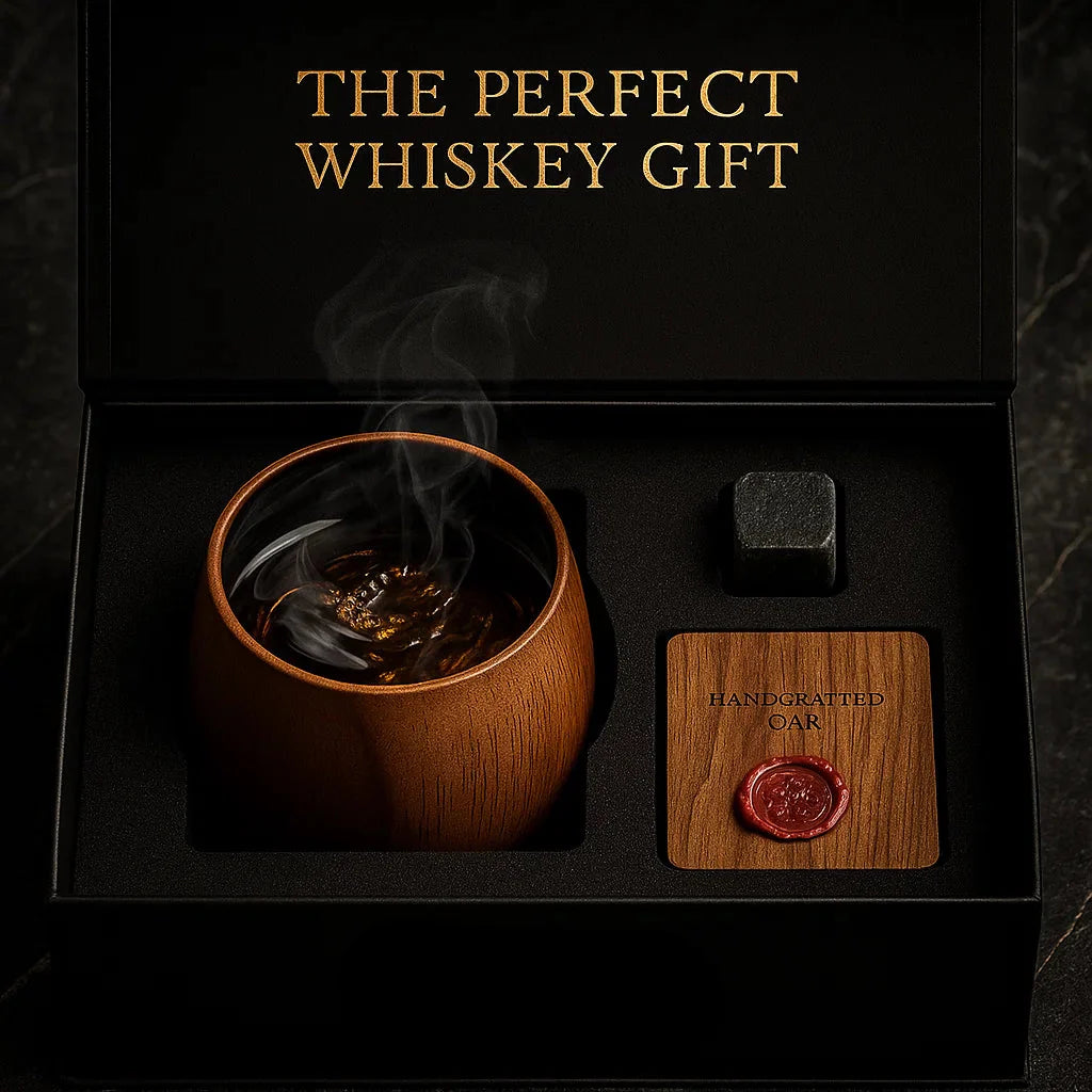 Wooden Whiskey & Bourbon Drinking Glass Tumbler Cup