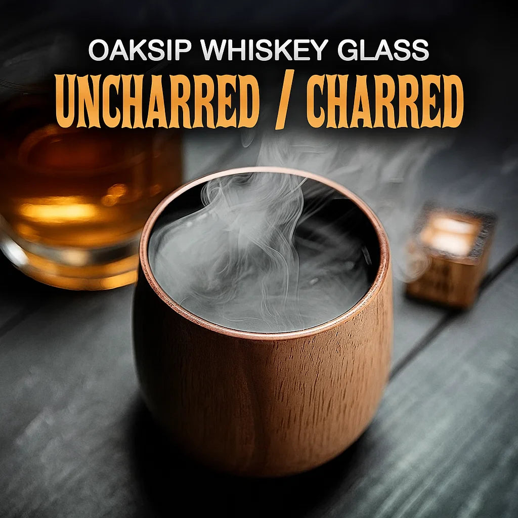 Wooden Whiskey & Bourbon Drinking Glass Tumbler Cup